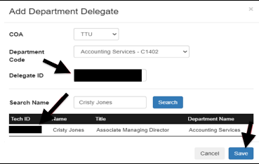 department delegate