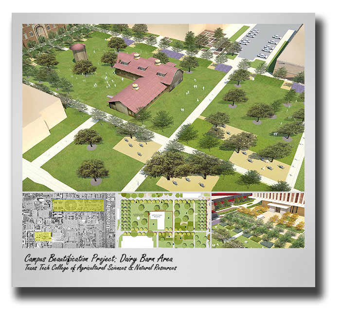 Major campus beautification project begins with trees surrounding dairy barn