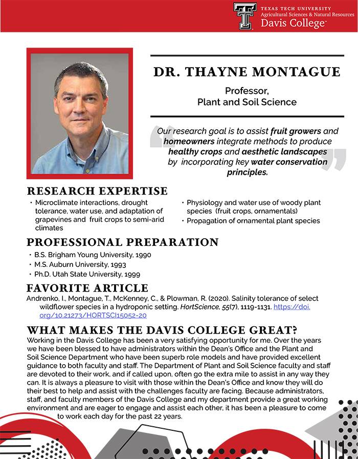 Research Spotlight: Dept. of Plant & Soil Science’s Thayne Montague ...