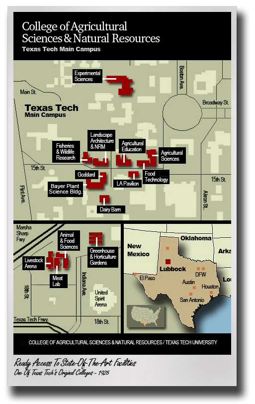 Map It; Tech's College of Agricultural Sciences & Natural Resources