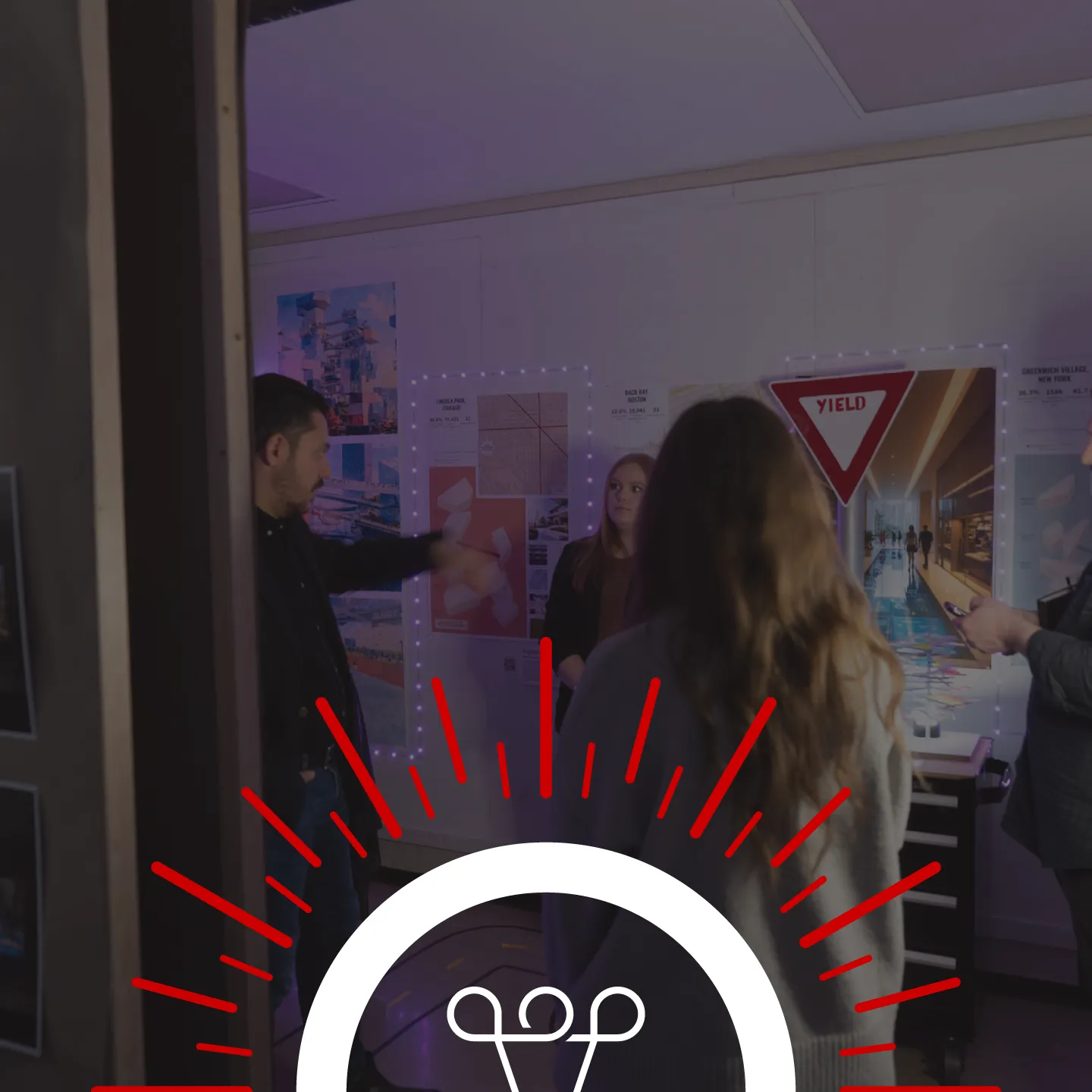 An illuminating lightbulb.