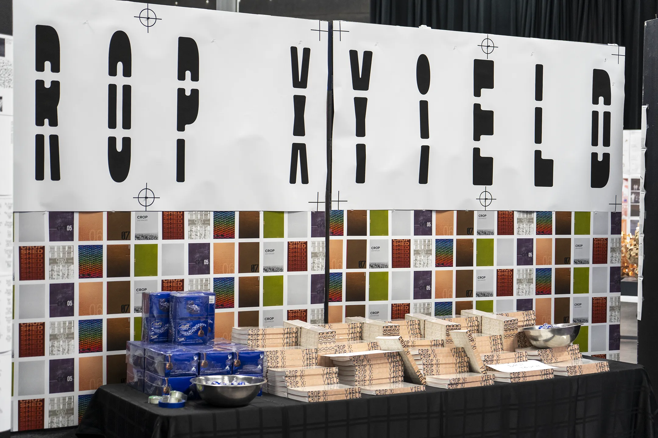 A booth set up with Crop magazines.