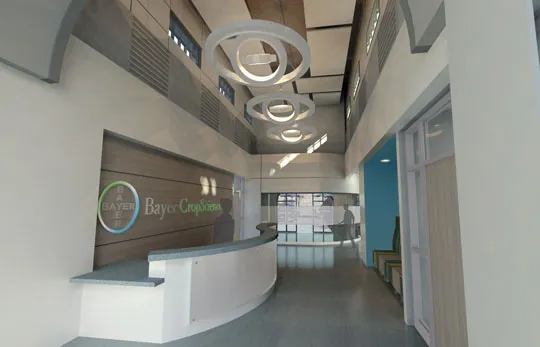 Interior photo of the Texas Tech Bayer CropScience facility
