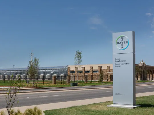 Exterior photo of the Texas Tech Bayer CropScience facility