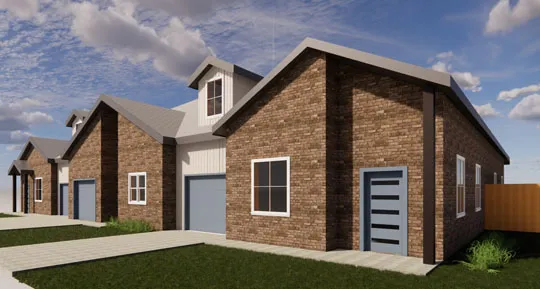 A rendering of a residential building