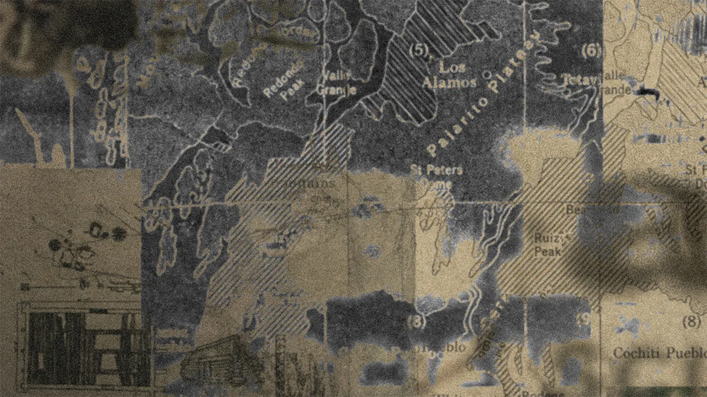 A photomerge of various maps of New Mexico