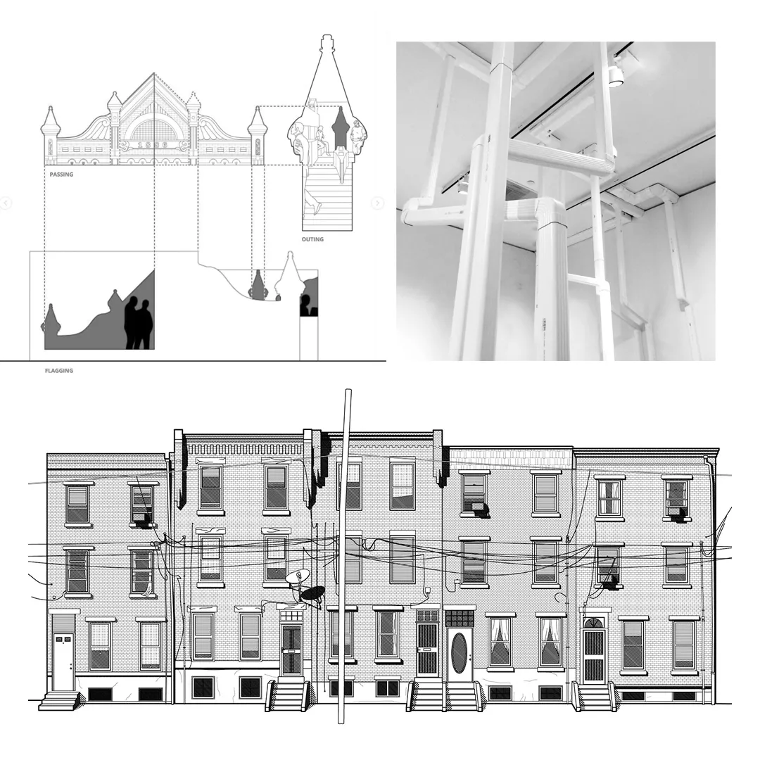 Four white shipping containers seated in the desert, with the text CLOUD HUNTING written in read at the bottom of the image.