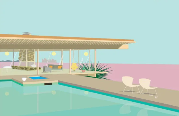 Four white shipping containers seated in the desert, with the text CLOUD HUNTING written in read at the bottom of the image.