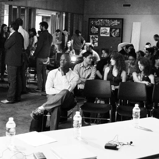 Large group of students attending a Dialogues meeting.