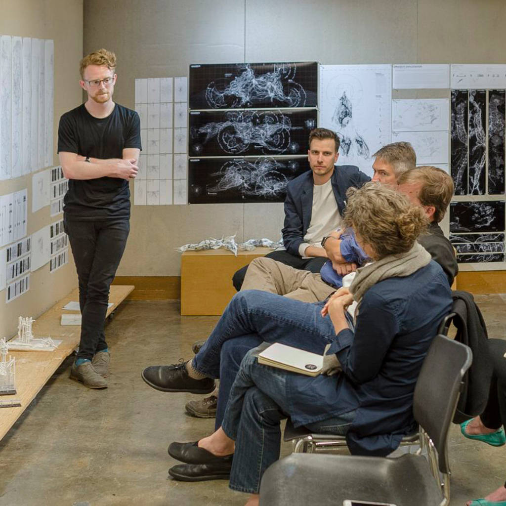Students in group critique.