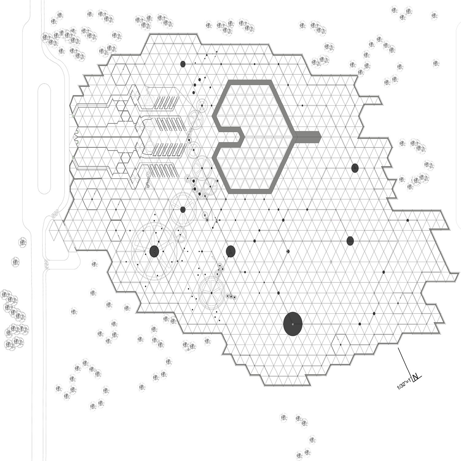 Isometric grid drawing.