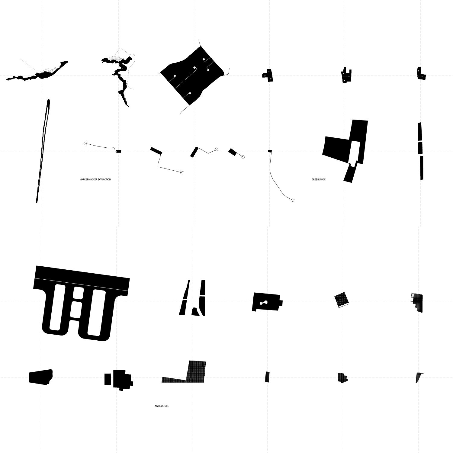 Monochrome map renders.