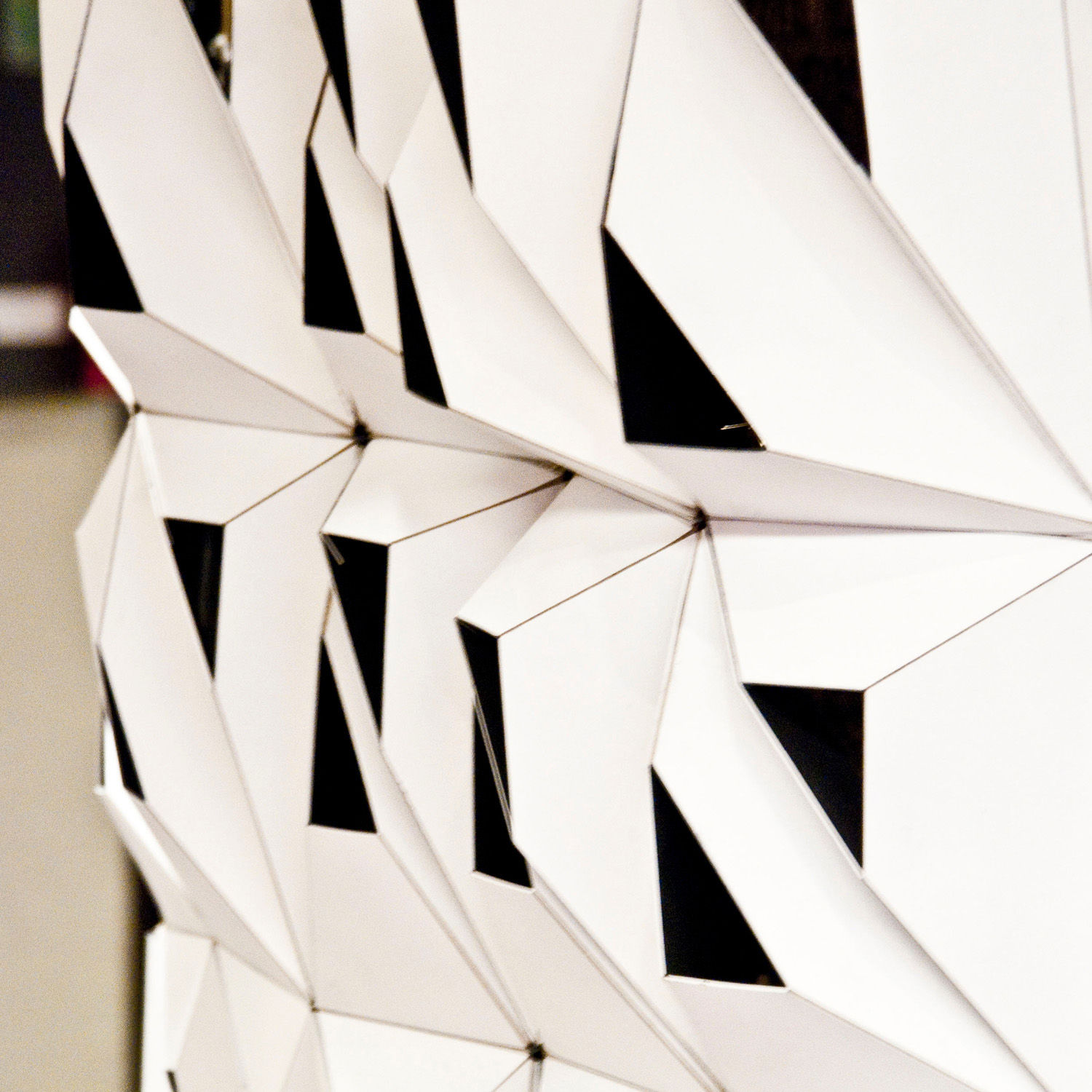 Paper model of sound-dampening wall concept.