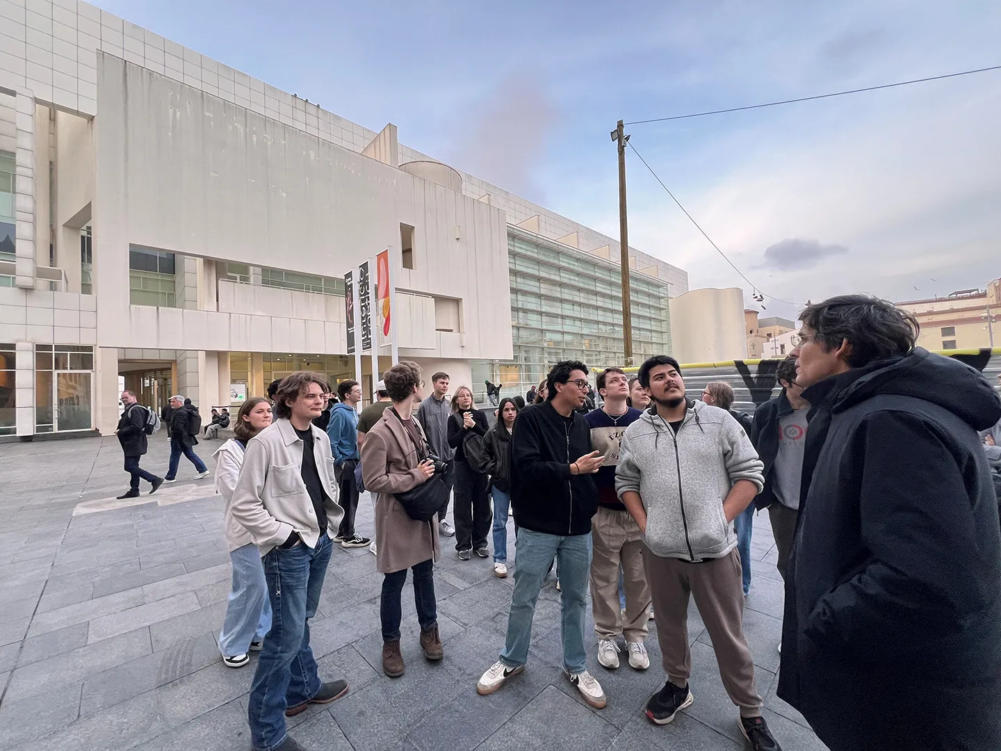 Students outside the Contemporary Art Center in Barcelona