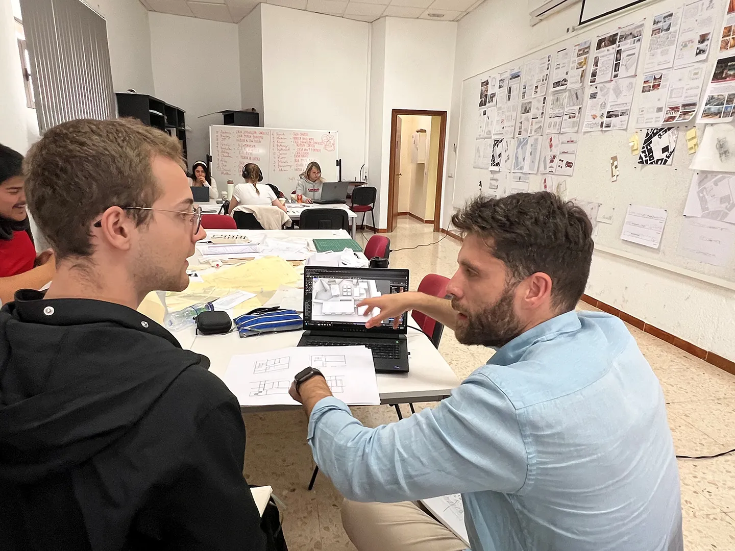 Student working with a faculty member.
