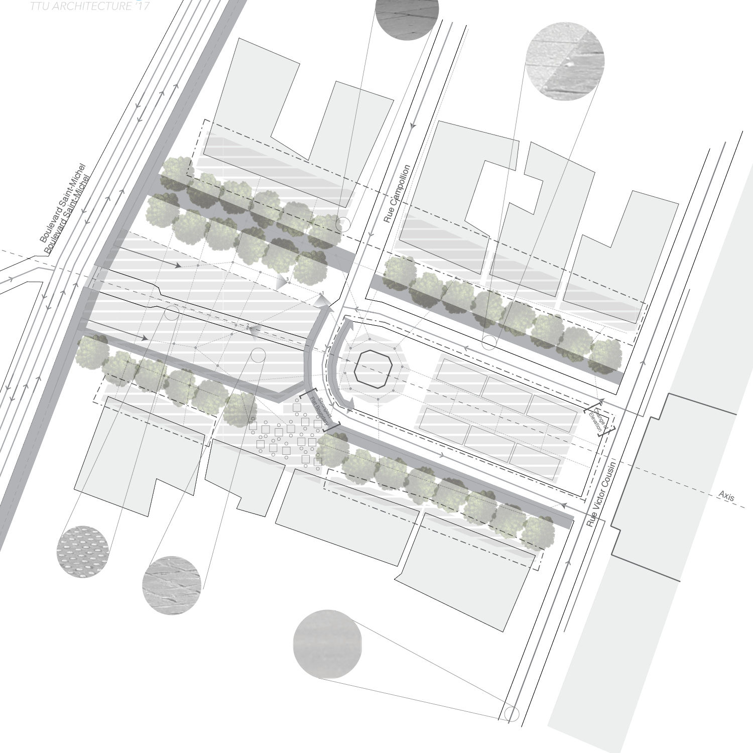 Overhead view of Boulevard Saint-Michel