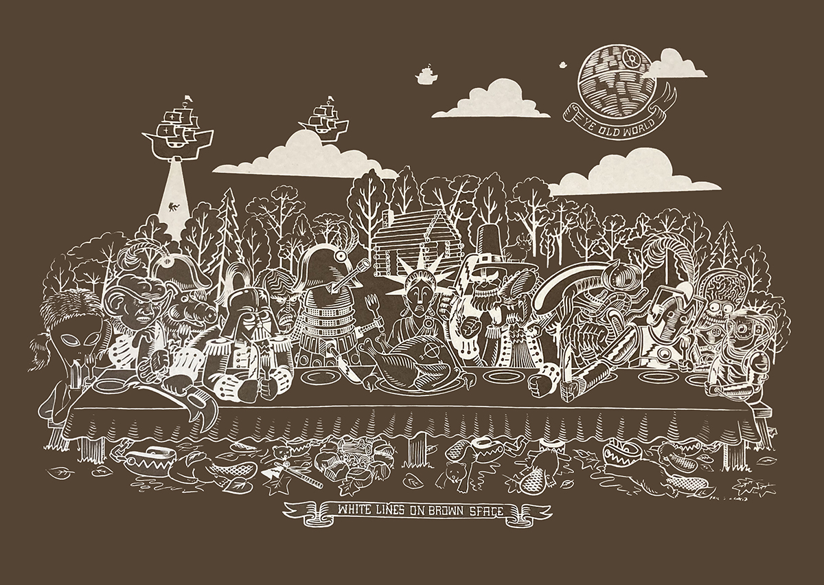 Garcia White Lines Brown Space