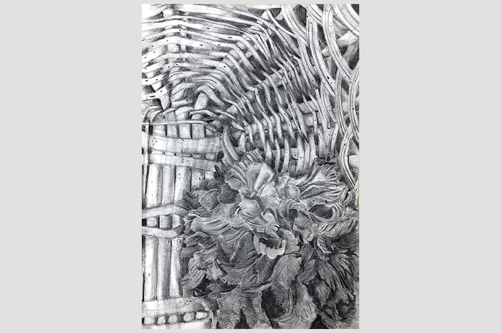 Student art using graphite