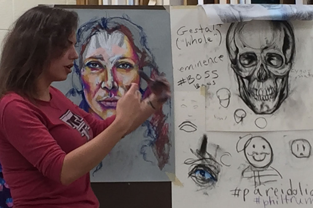 Prof. Ghislaine Fremaux teaching a SMAP portrait workshop.