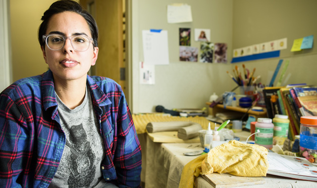 School of Art student in a lab