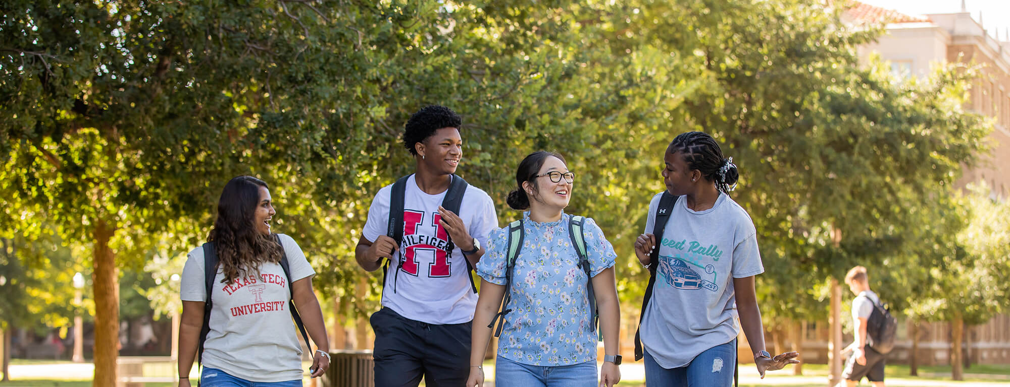 Texas Tech University Students Walking Outside