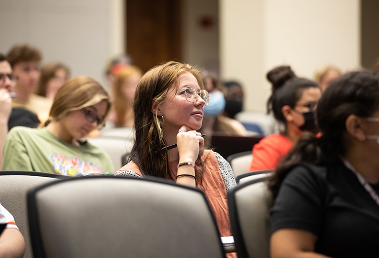 Texas Tech university students in class