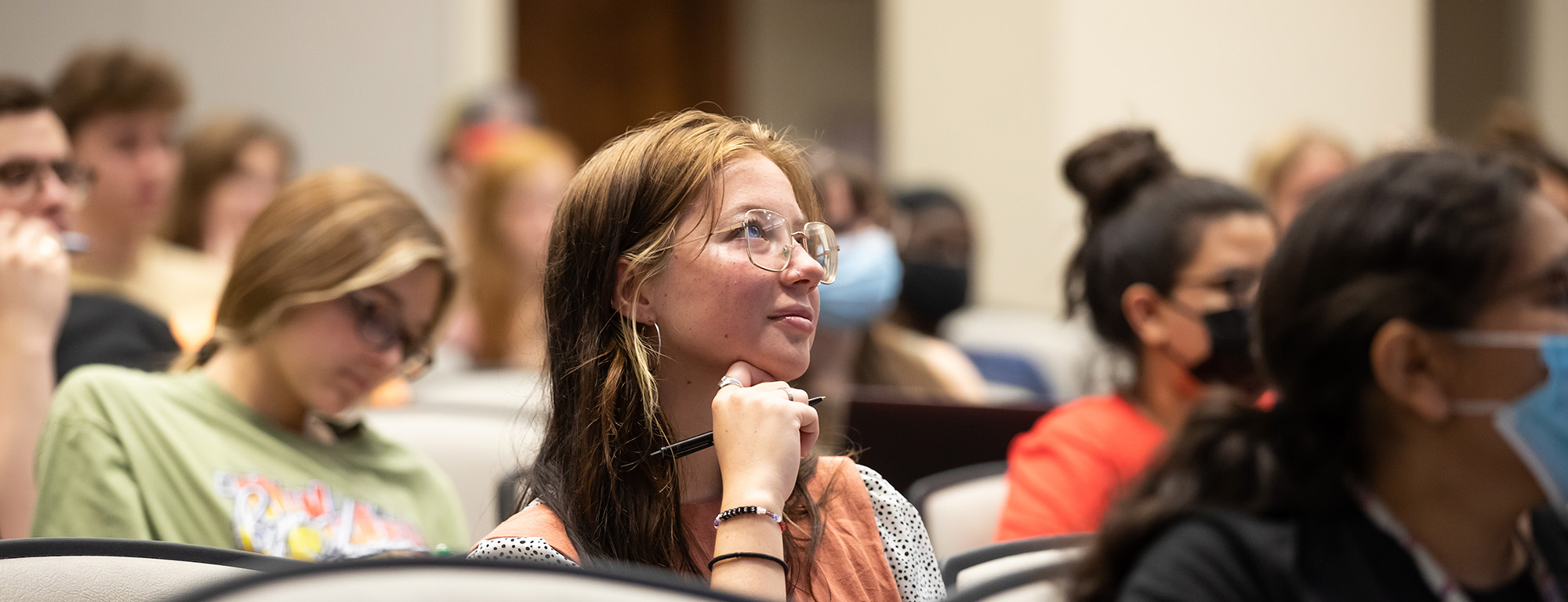 Texas Tech University student in class