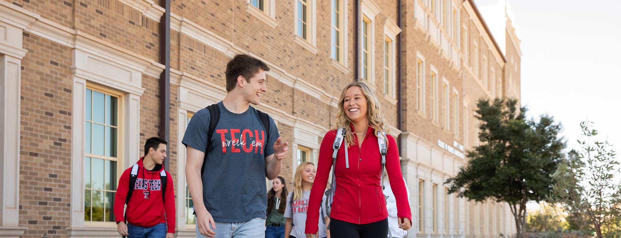 Texas Tech University student walking