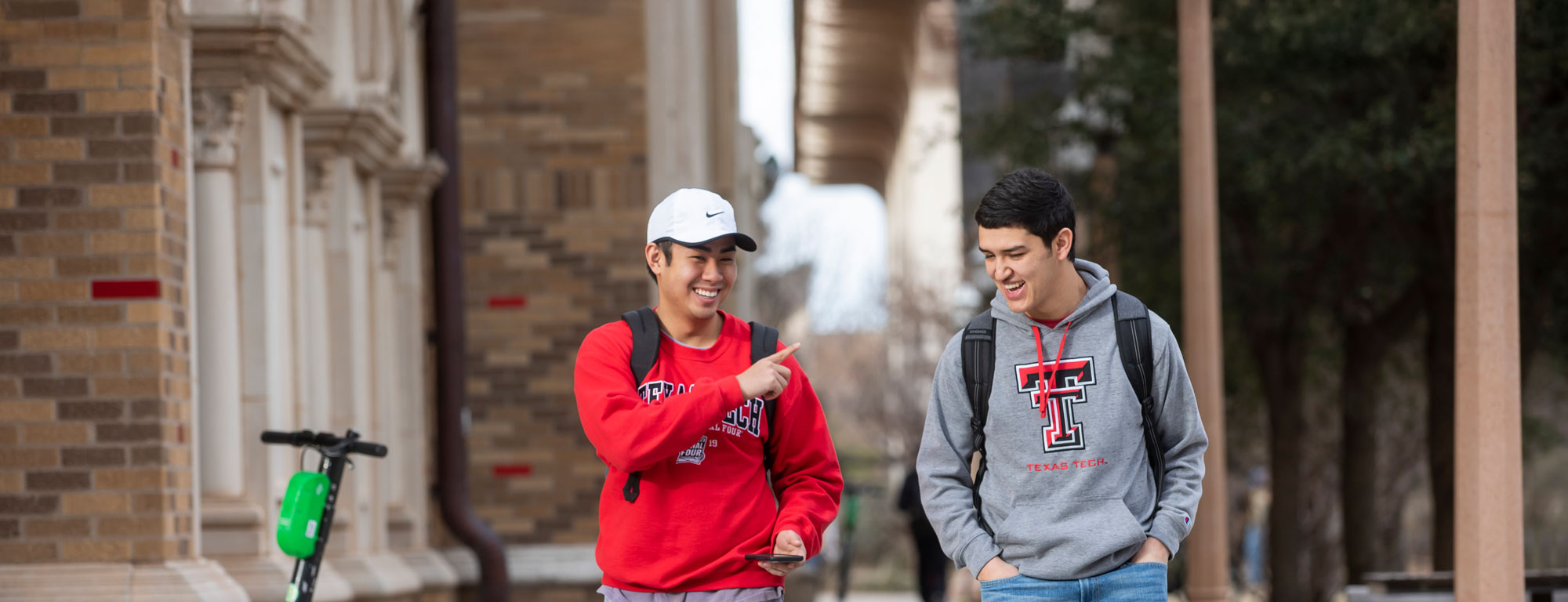 Texas Tech University student walking