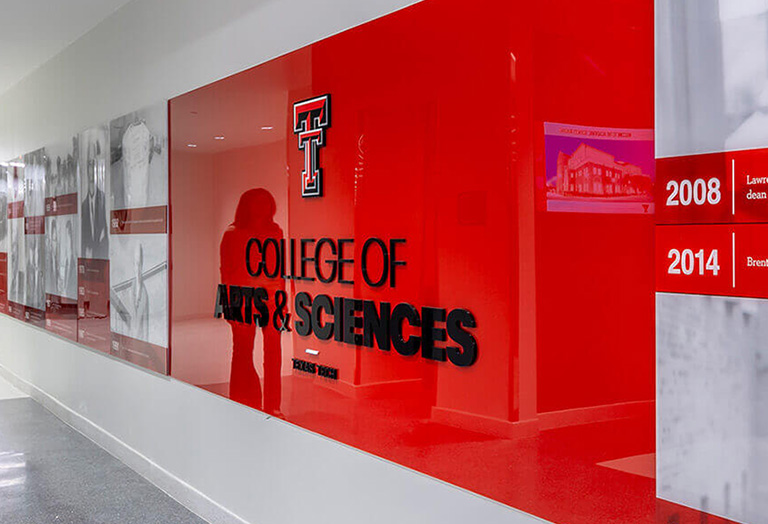 Texas Tech college of arts and sciences academic sciences building hallway