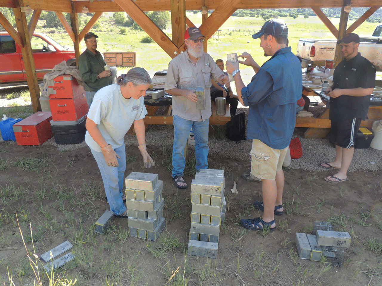 TTU biology professor Robert Bradley on a field trip with former student Matt Mauldin, now with the CDC