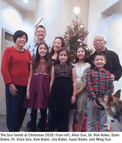 TTU alumni Alice & Ming Sun with their family