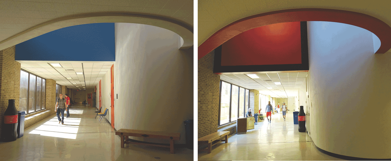 TTU Holden Hall Atrium Before & After, Basement; photo by Toni Salama