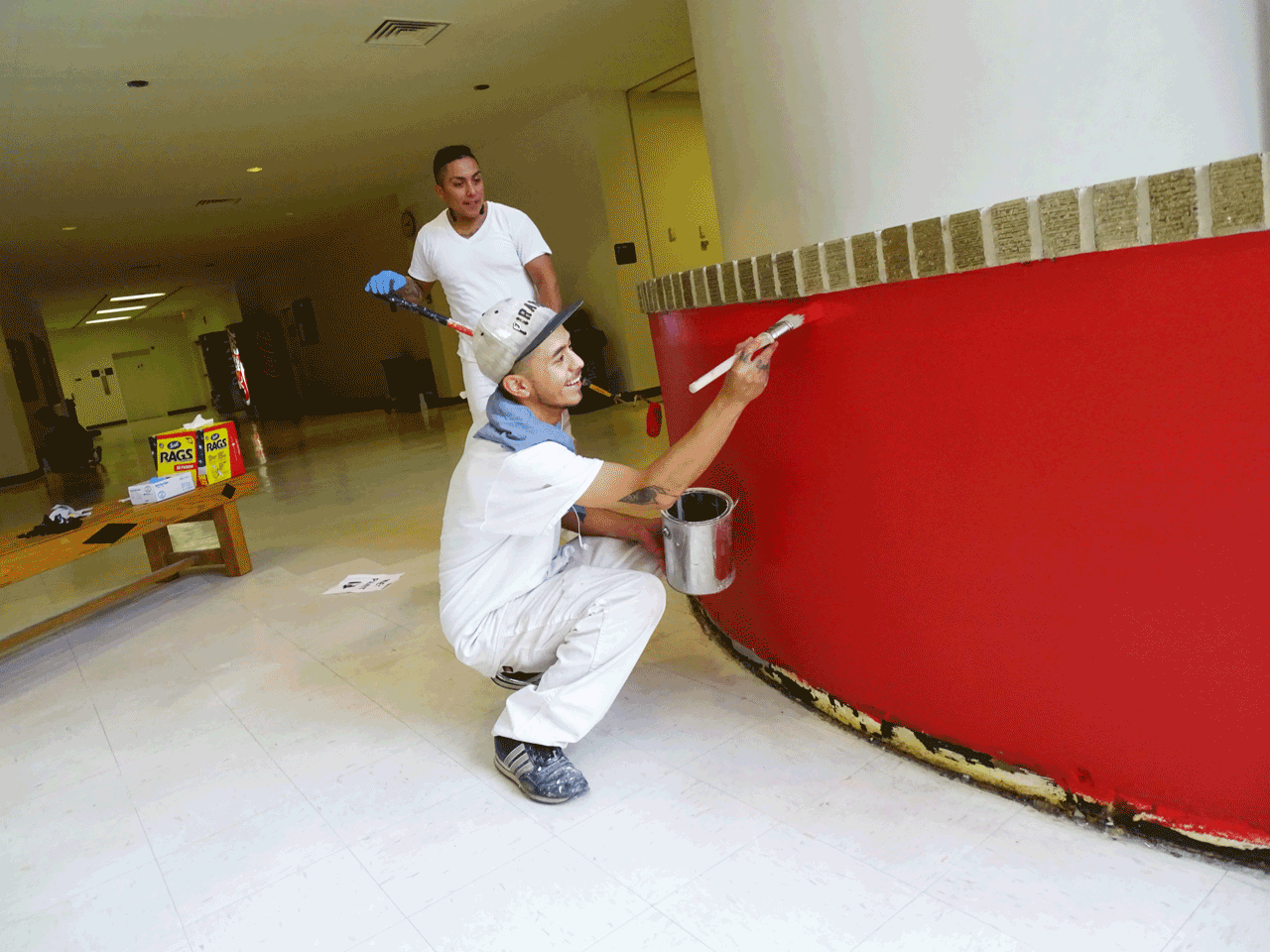 TTU Holden Hall Atrium Painting Balcony; photo by Toni Salama
