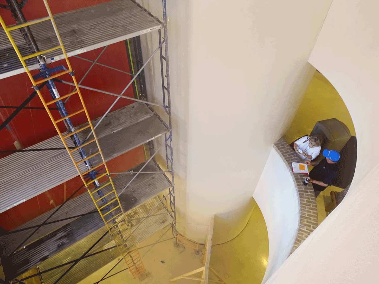 TTU Holden Hall Atrium Scaffolding Overlook; photo by Toni Salama
