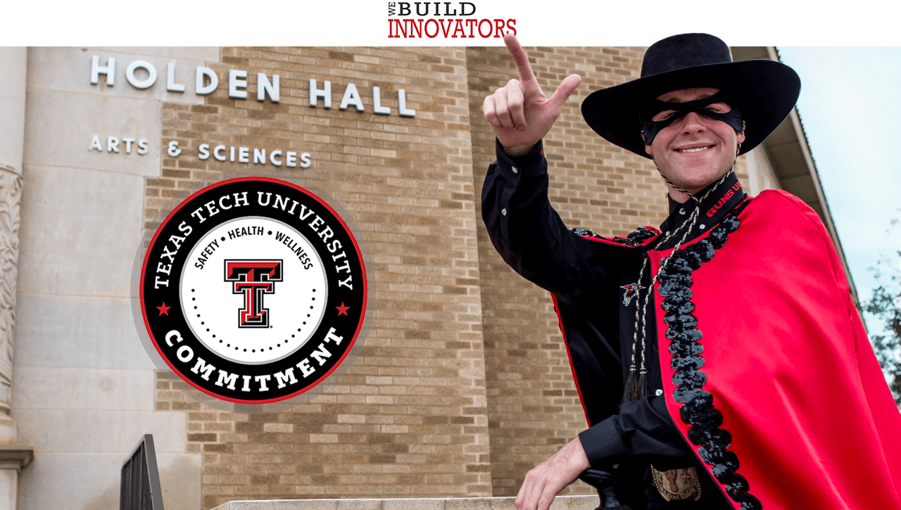 TTU's Masked Rider with Commitment campaign logo