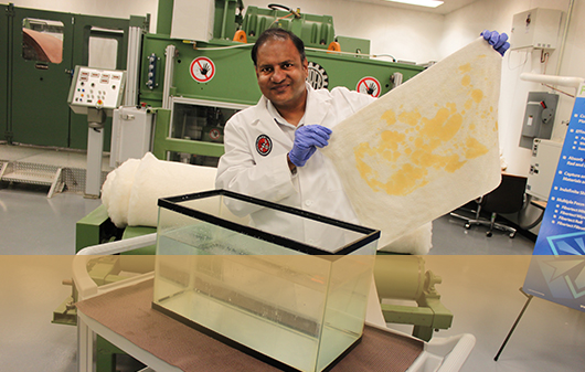 Seshadri Ramkumar, professor of technical textiles at Texas Tech. photo by Toni Salama