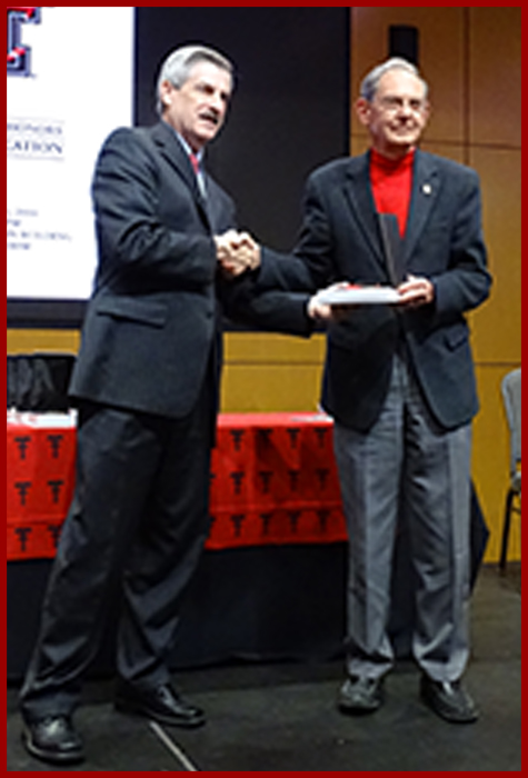 TTU President Opperman with Geosciences Professor Gary Elbow