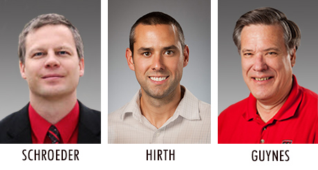 John Schroeder, Brian Hirth, Jerry Guynes of TTU's National Wind Institute