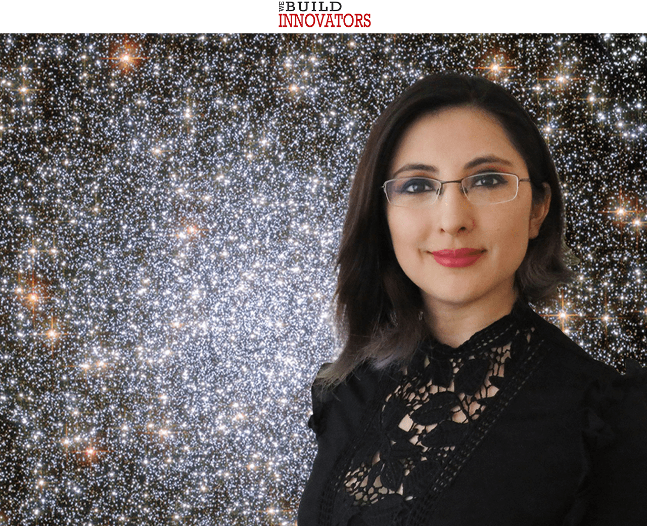 TTU astrophysicist and post-doc Liliana Rivera Sandoval with image from Hubble Space Telescope