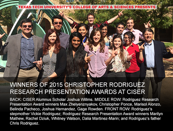 10 Undergrad Researchers at Texas Tech Receive CISER Award