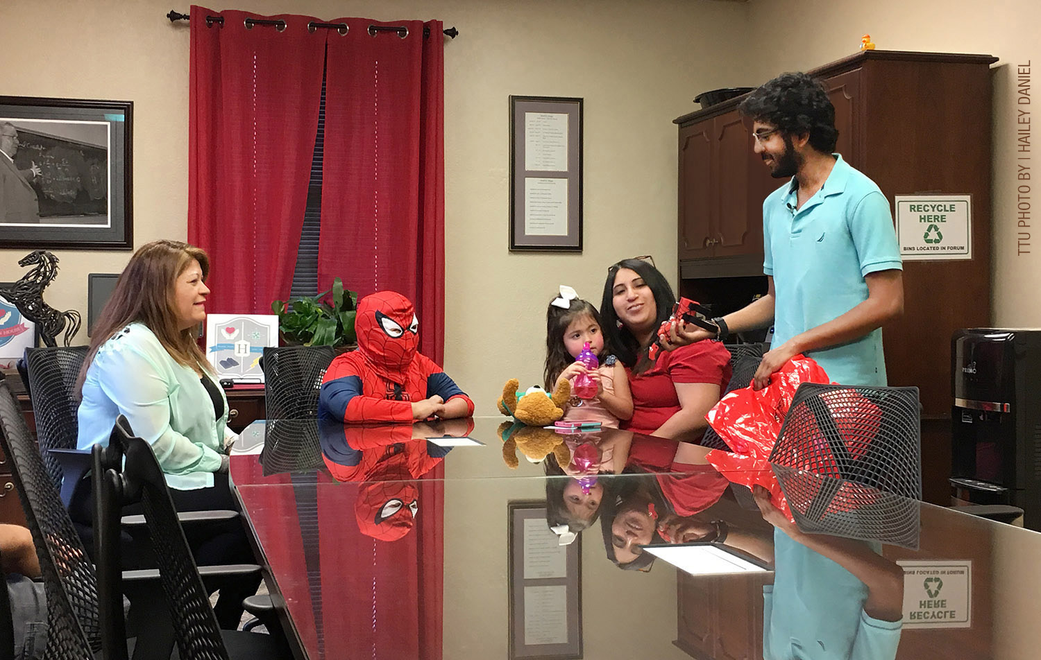 TTU Undergraduate Biology Major SivaTeja Pati, with the Youngster for Whom He Designed and Printed a 3-D Prosthetic Hand