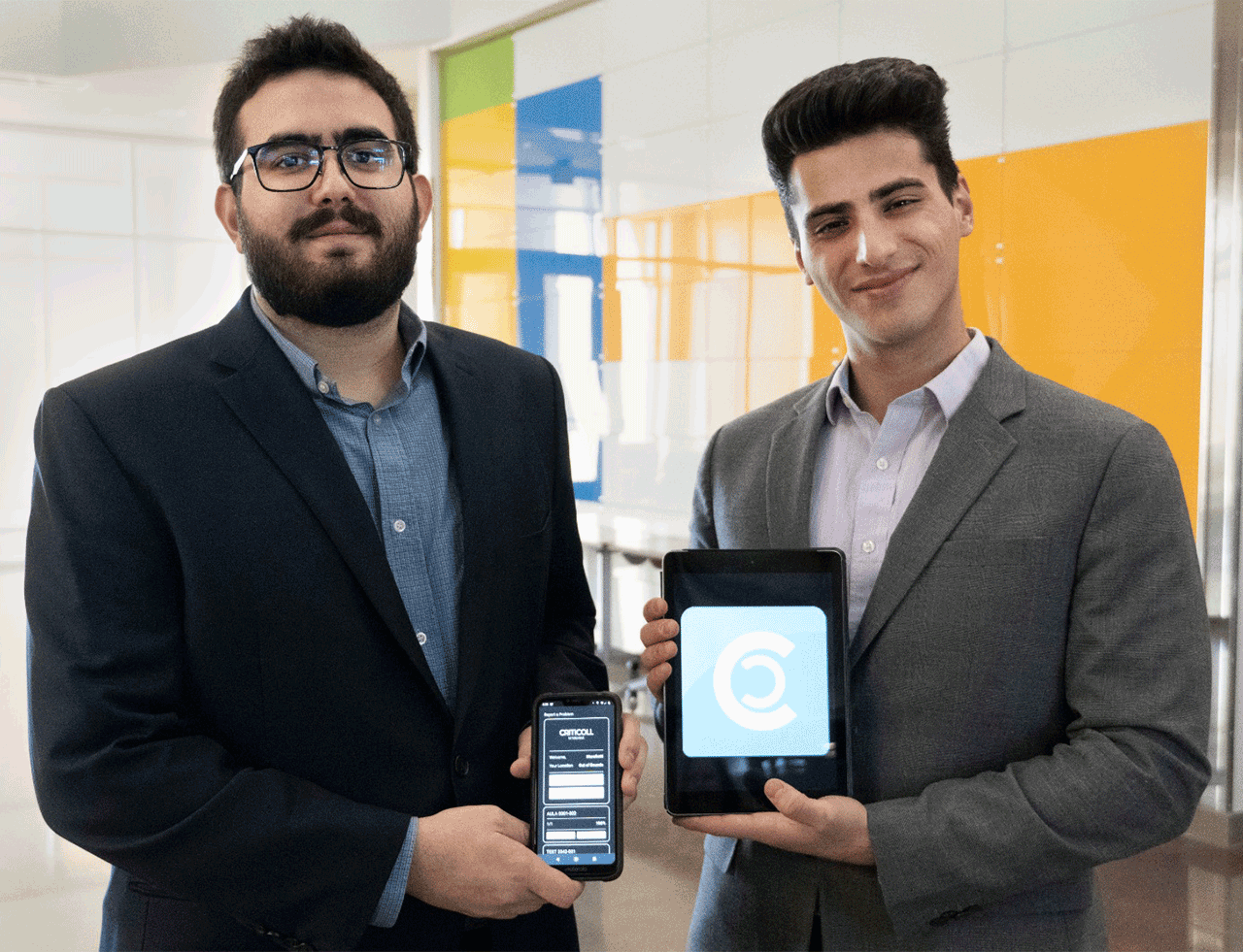 Pedro Marafiotti and Matheus Pagotti win an award from the Texas Tech University Innovation Hub for their new business, CritiColl