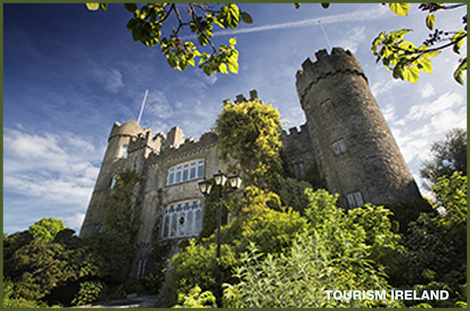 Malhide Castle, County Dublin, Ireland; photo courtesy of Failte Ireland/Tourism Ireland