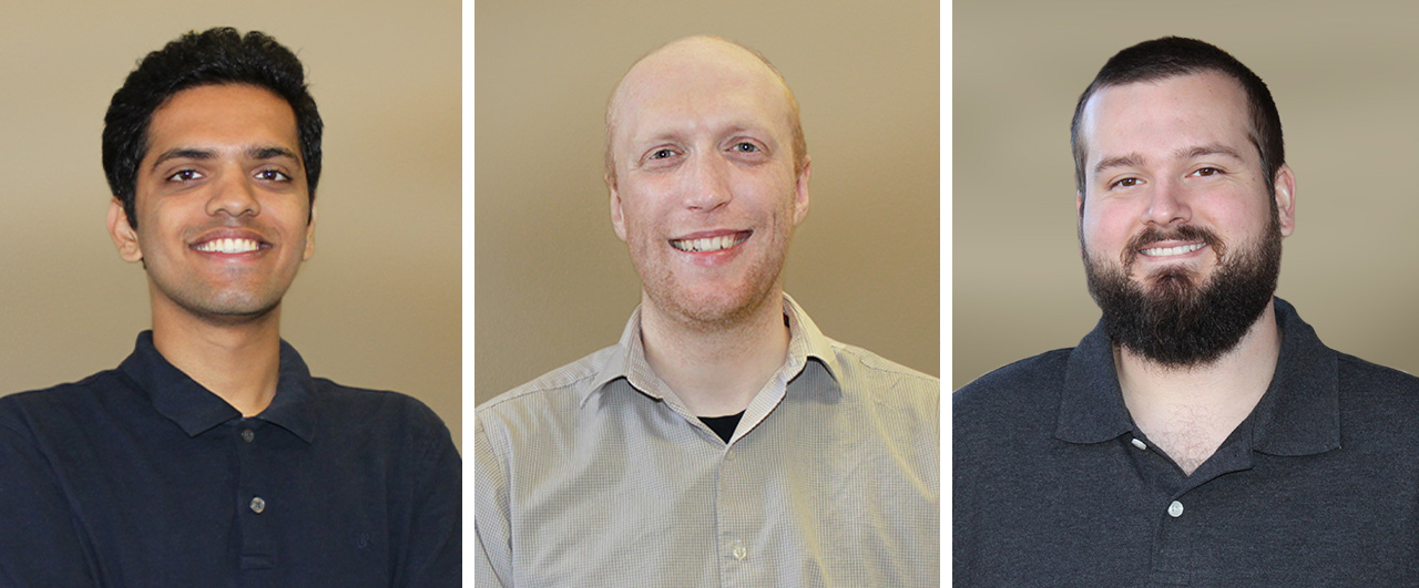 TTU physics grad students (left to right) Kunal Deshmukh, Eric Stringer and Corey Bradshaw