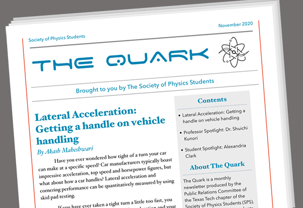 TTU SPS chapter newsletter, The Quark