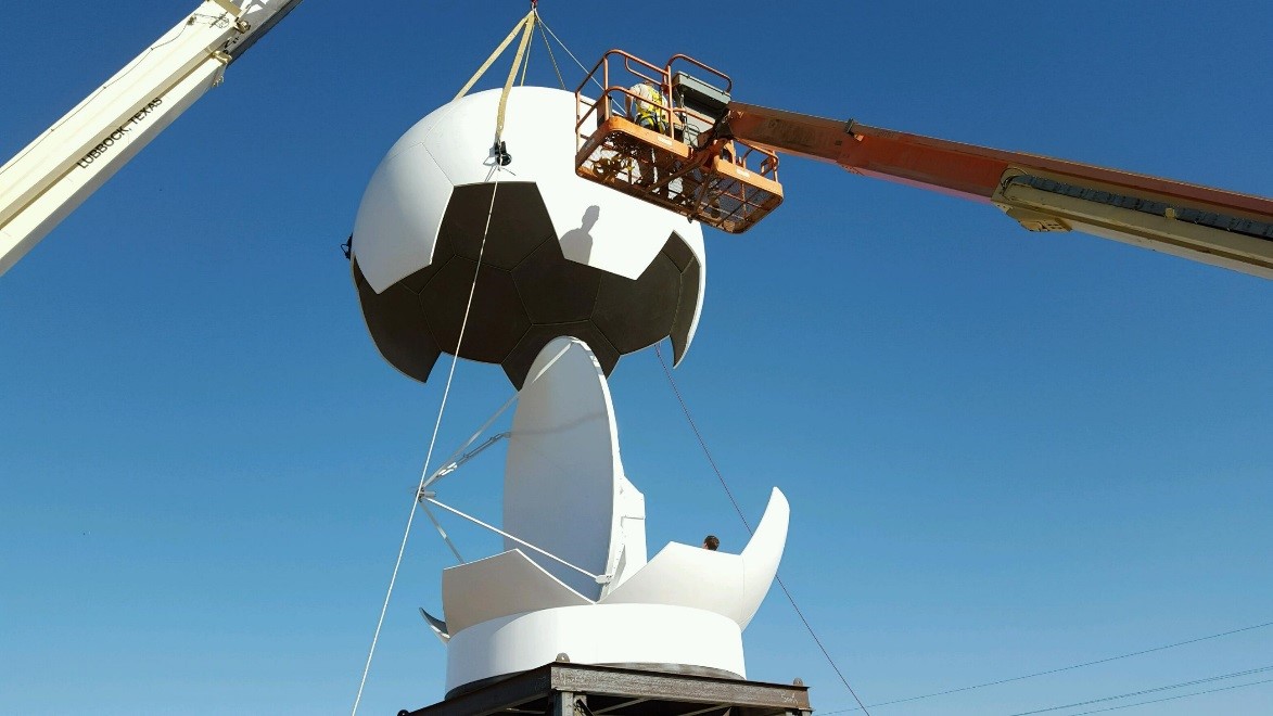 weather radar being installed