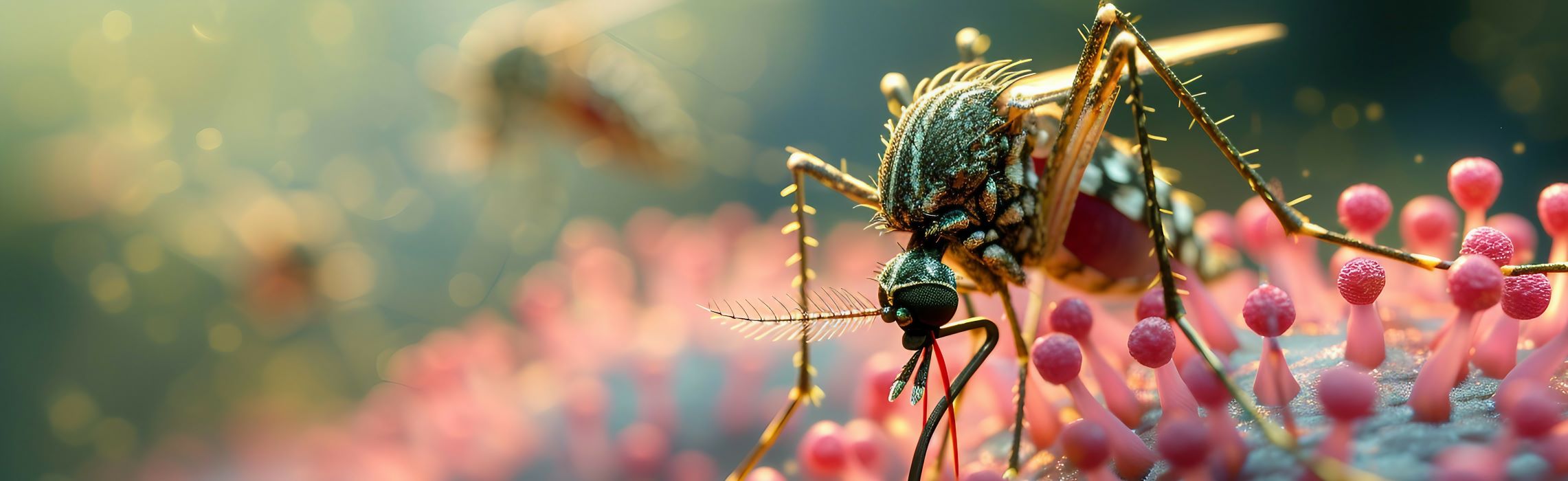 Virology and Vector-borne Diseases Webpage Header AI generated Mosquito and Zika Virus