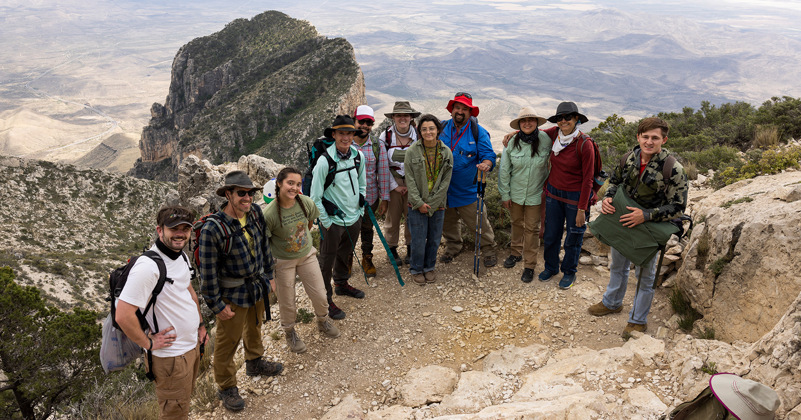 students on a field study for biology