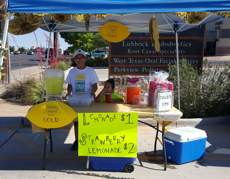 Zach Gonzales donated his lemonade day proceeds to the Burkhart Center